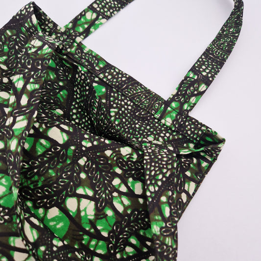 Mini African Print Tote | Green Nkechi Print