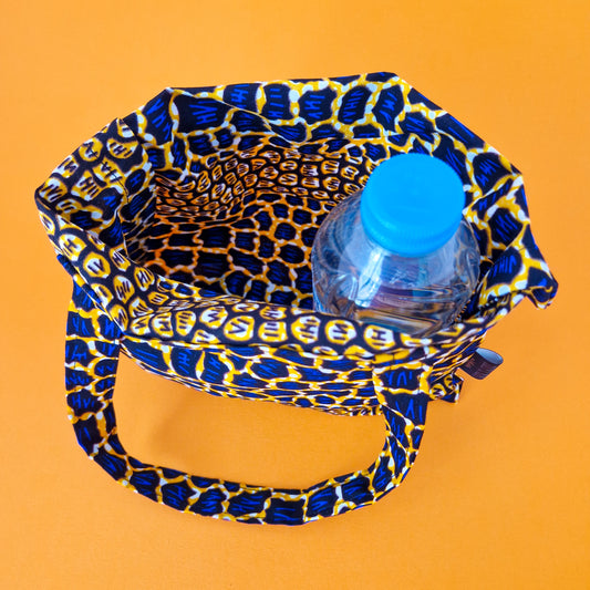 Mini African Print Tote | Blue Rere Print