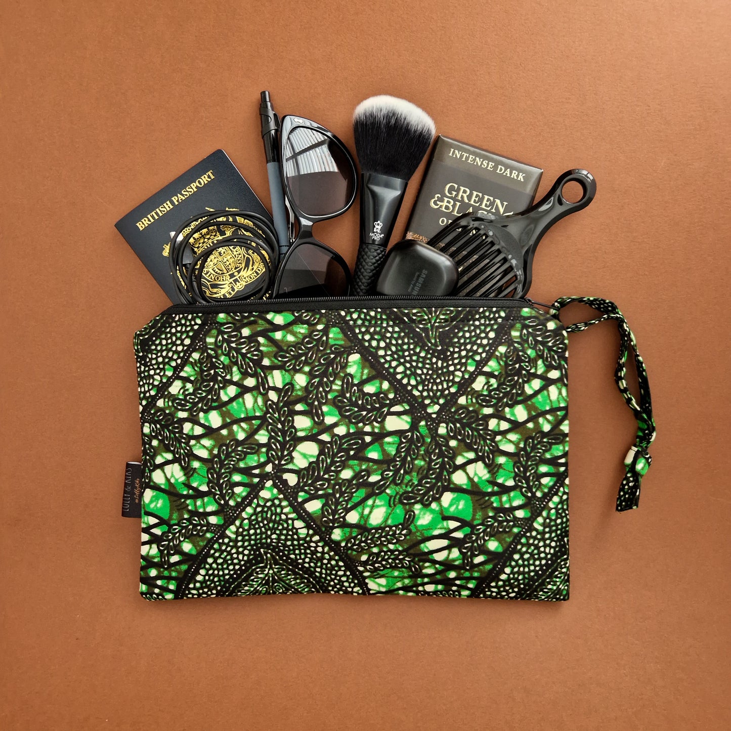 Large African Print Zip Pouch | Nkechi Print