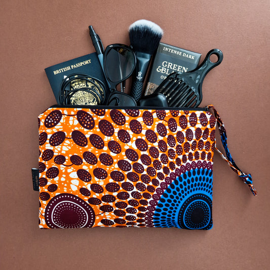 Large African Print Zip Pouch | Oba Print