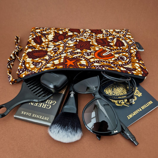 Large African Print Zip Pouch | Kwesi Print