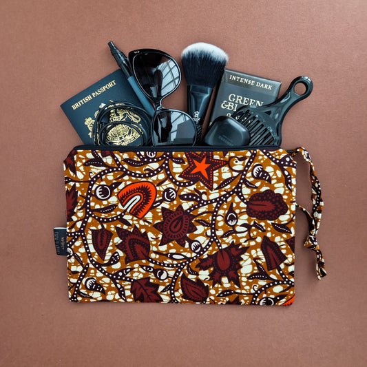 Large African Print Zip Pouch | Kwesi Print