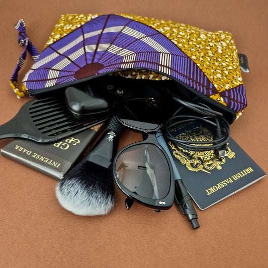 Large African Print Zip Pouch | Bunmi Print