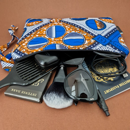 Large African Print Zip Pouch | Bolande Print