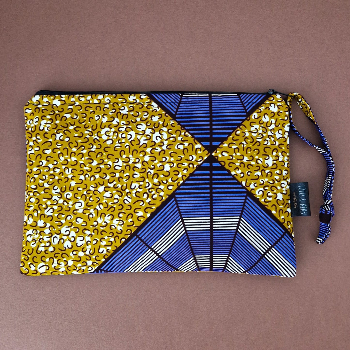 Large African Print Zip Pouch | Bunmi Print