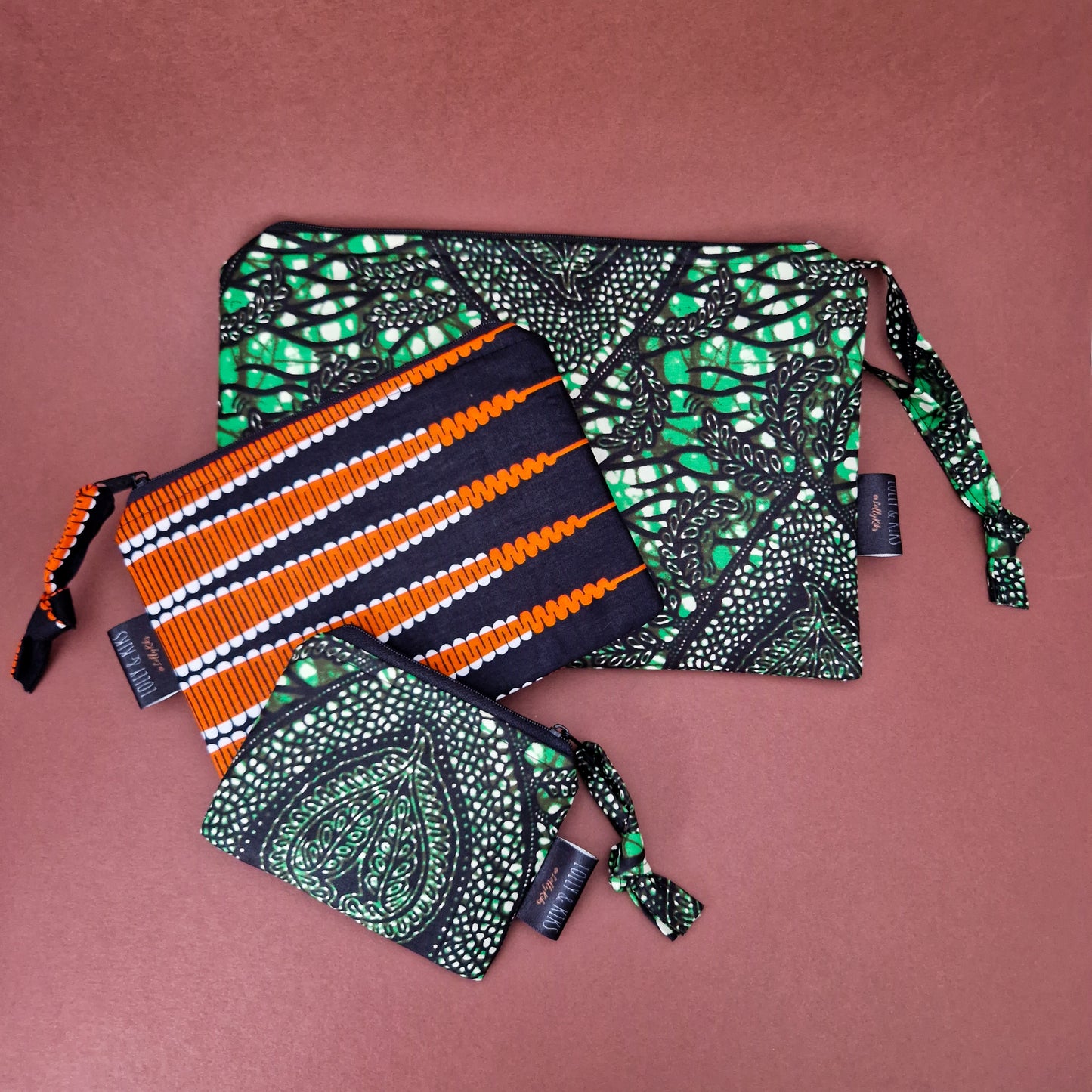 Large African Print Zip Pouch | Nkechi Print