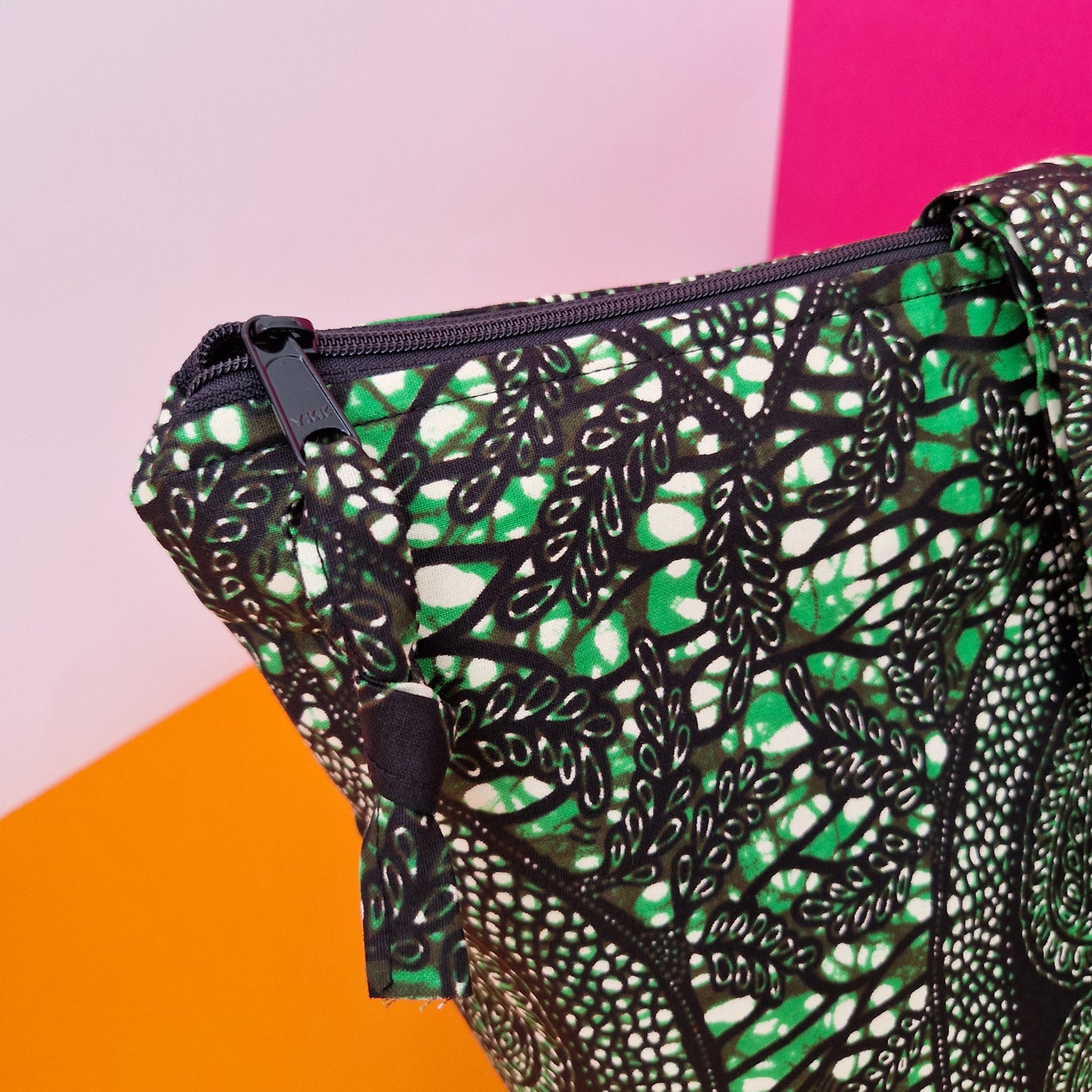 Spacious African Print Zipped Tote | Nkechi Print