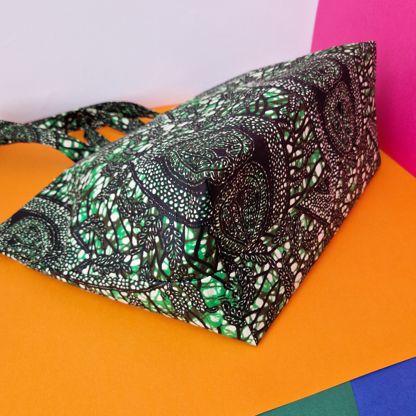 Spacious African Print Zipped Tote | Nkechi Print