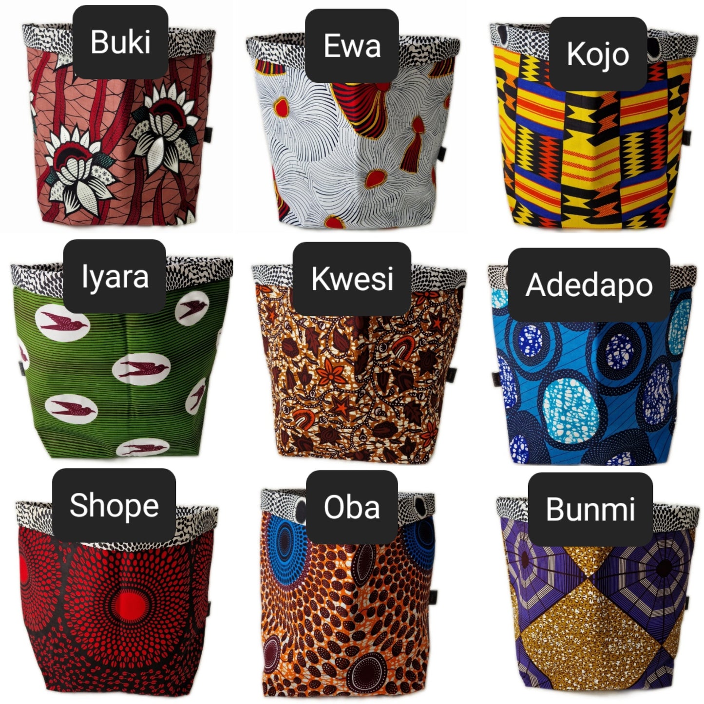 XL African Print Fabric Basket | Choose Your Print