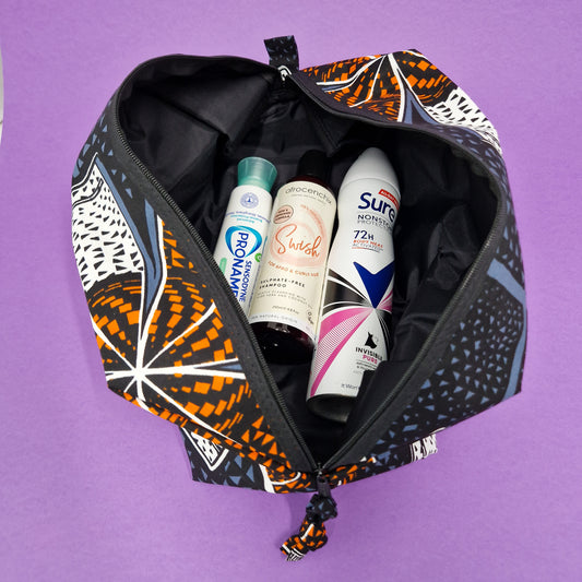 Large African Print Toiletry Wash Bag | Deji Print