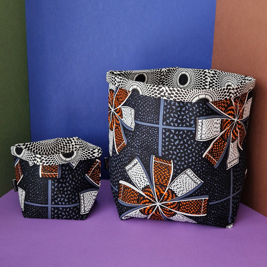 African Print Fabric Basket | Deji Print