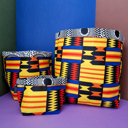 African Print Fabric Basket | Kojo Print