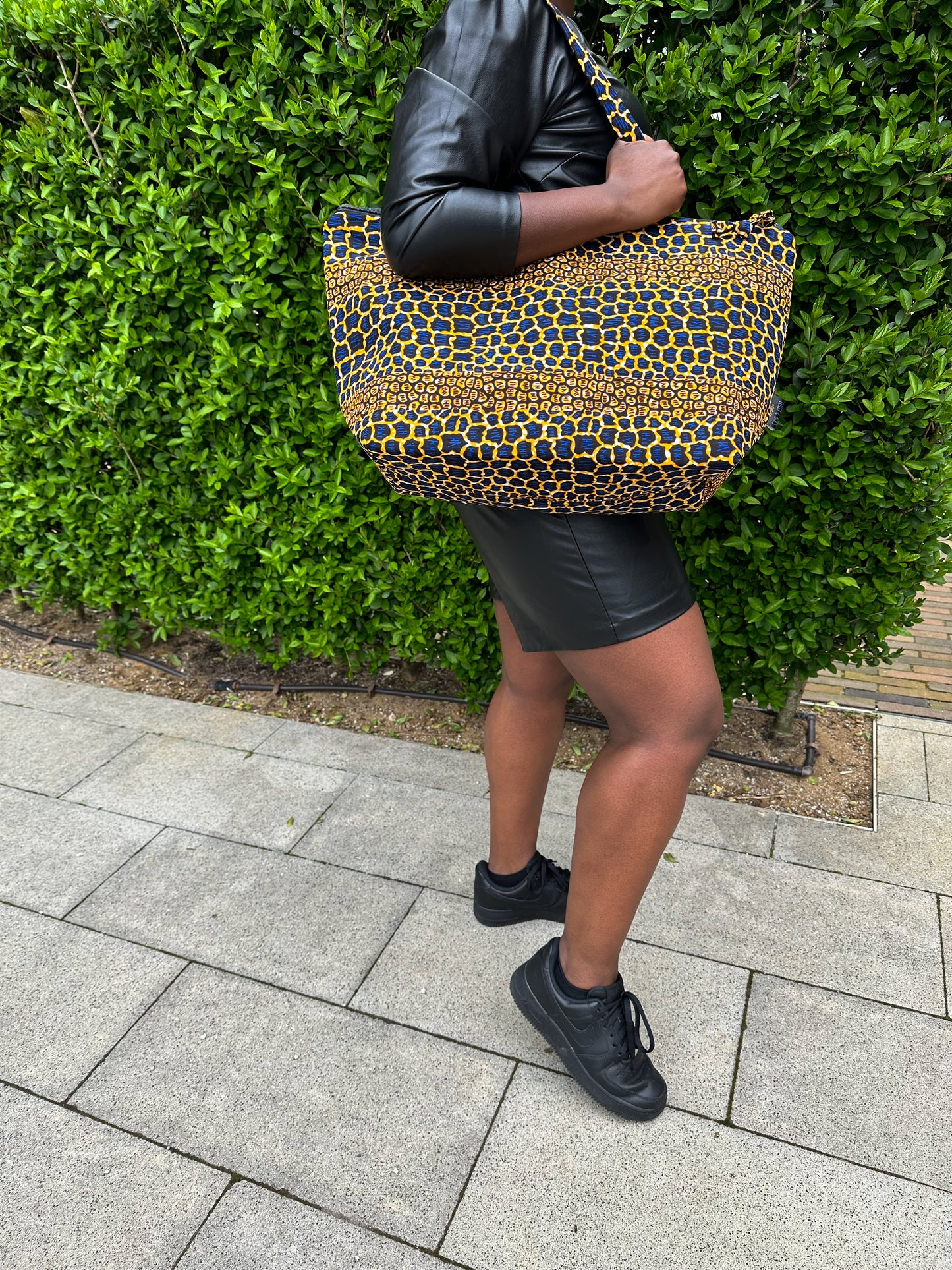 Spacious African Print Zipped Tote | Rere Print