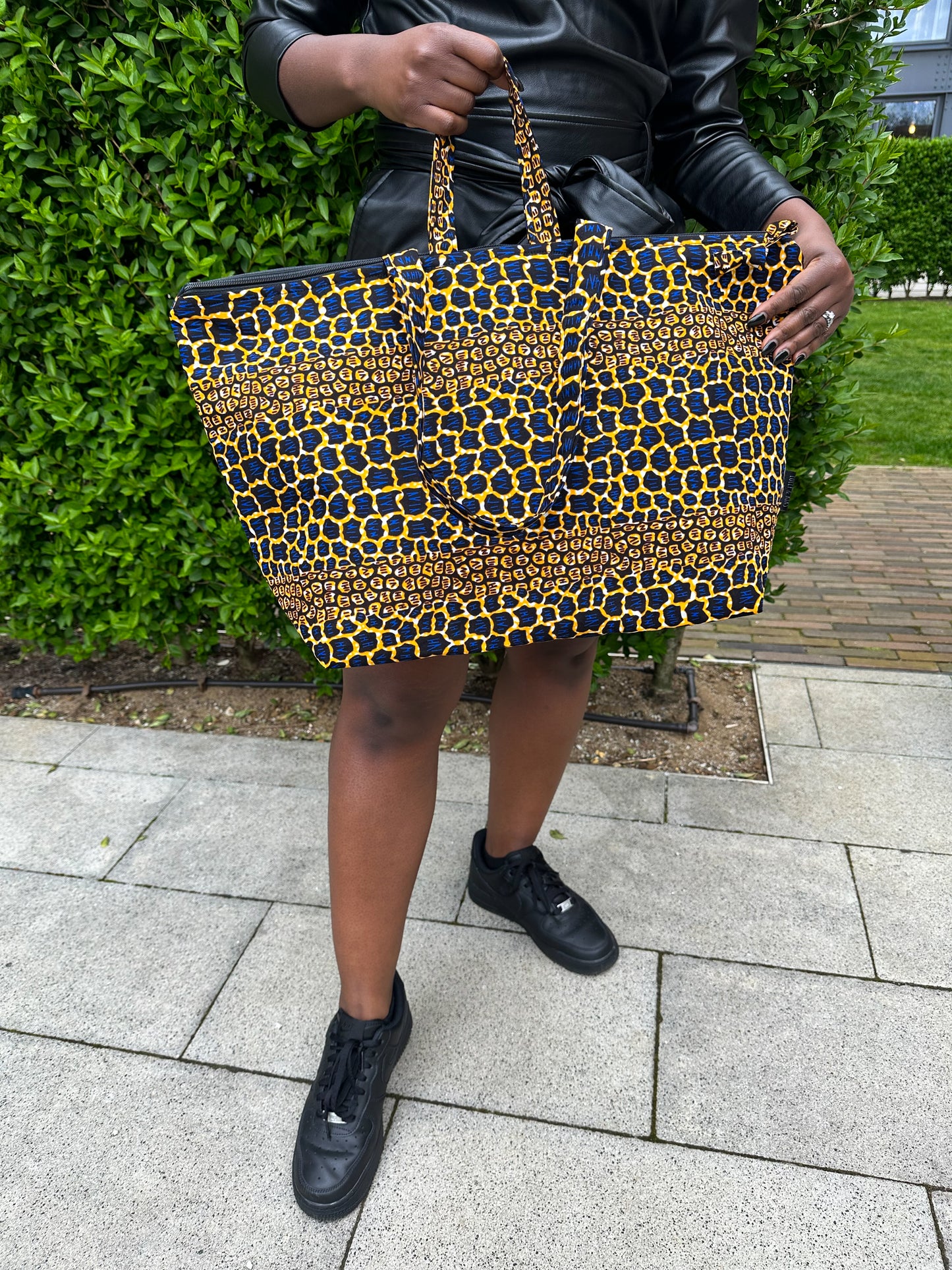 Spacious African Print Zipped Tote | Rere Print