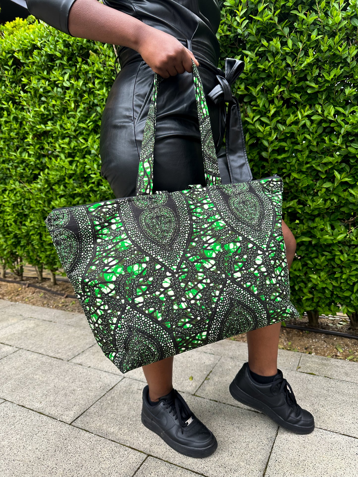 Spacious African Print Zipped Tote | Nkechi Print
