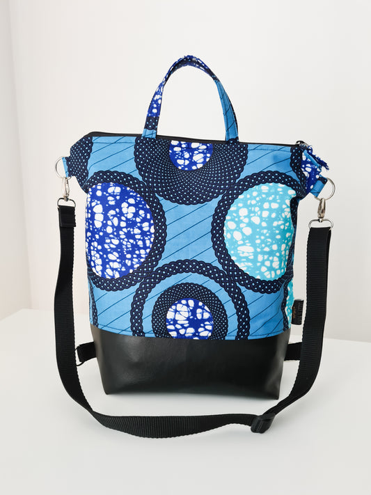 Lolly and Kiks blue Adedapo backpack on white background