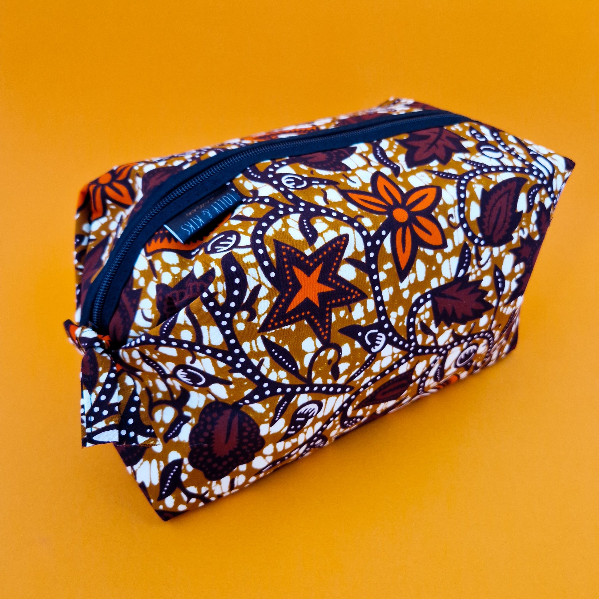 MULTI-COLOR PRINT TOILETRY BAG - Orange