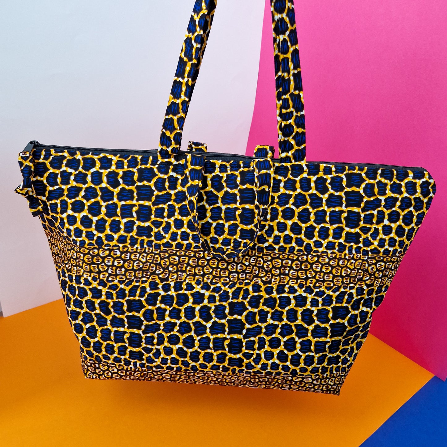 Spacious African Print Zipped Tote | Rere Print