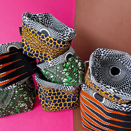 African Print Fabric Basket | Nkechi Print