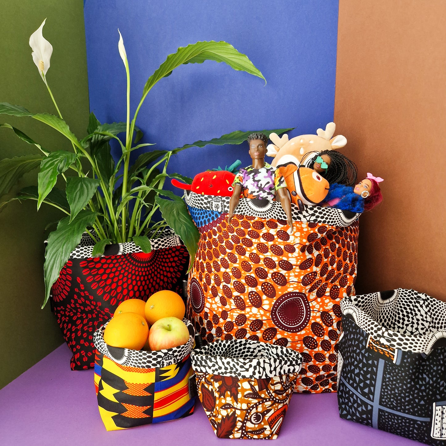 African Print Fabric Basket | Kojo Print