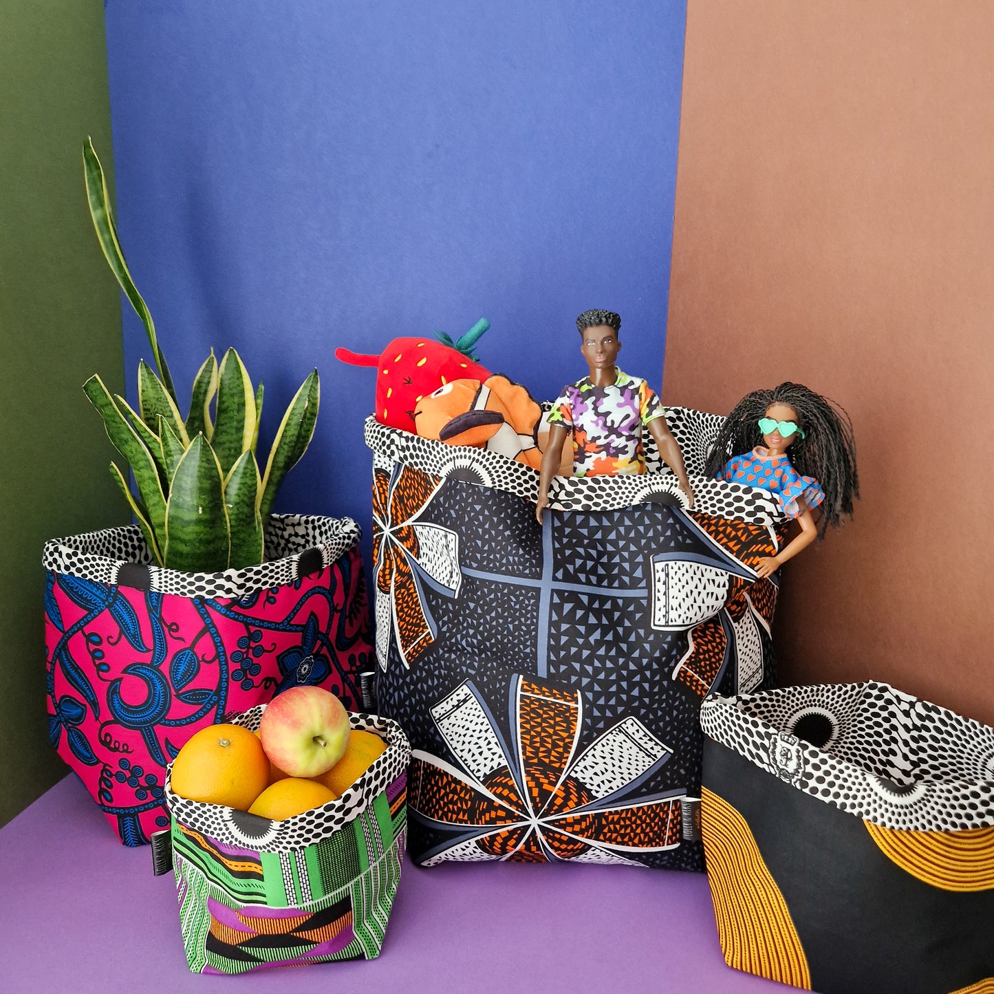 African Print Fabric Basket | Omolara Print