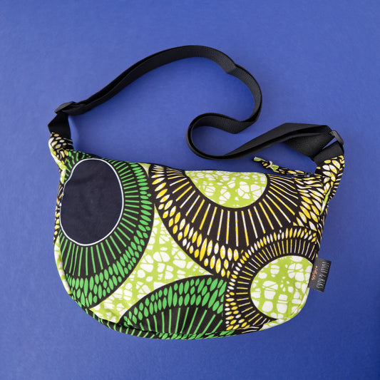 African Print Crossbody Shoulder Bag | Green Yellow