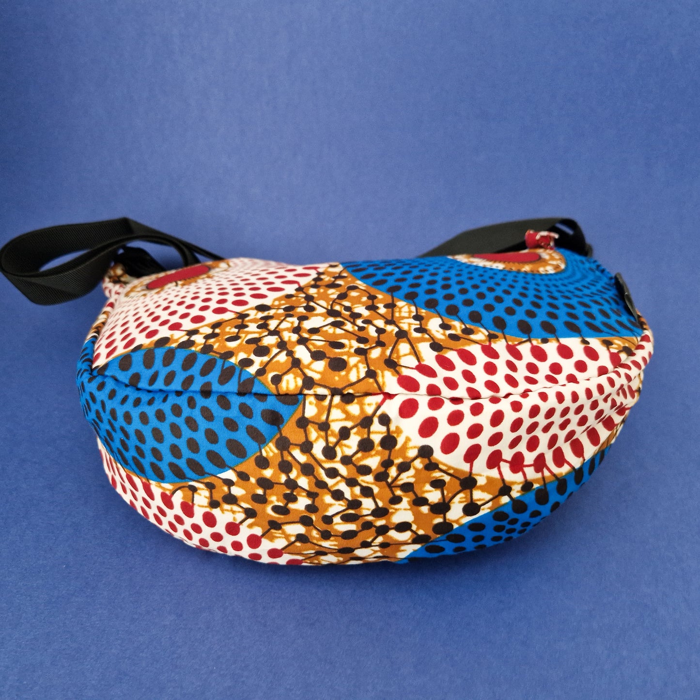 African Print Crossbody Shoulder Bag | Blue Red