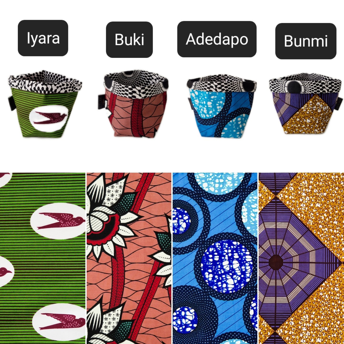 XS Mini African Print Fabric Basket | Choose Your Print