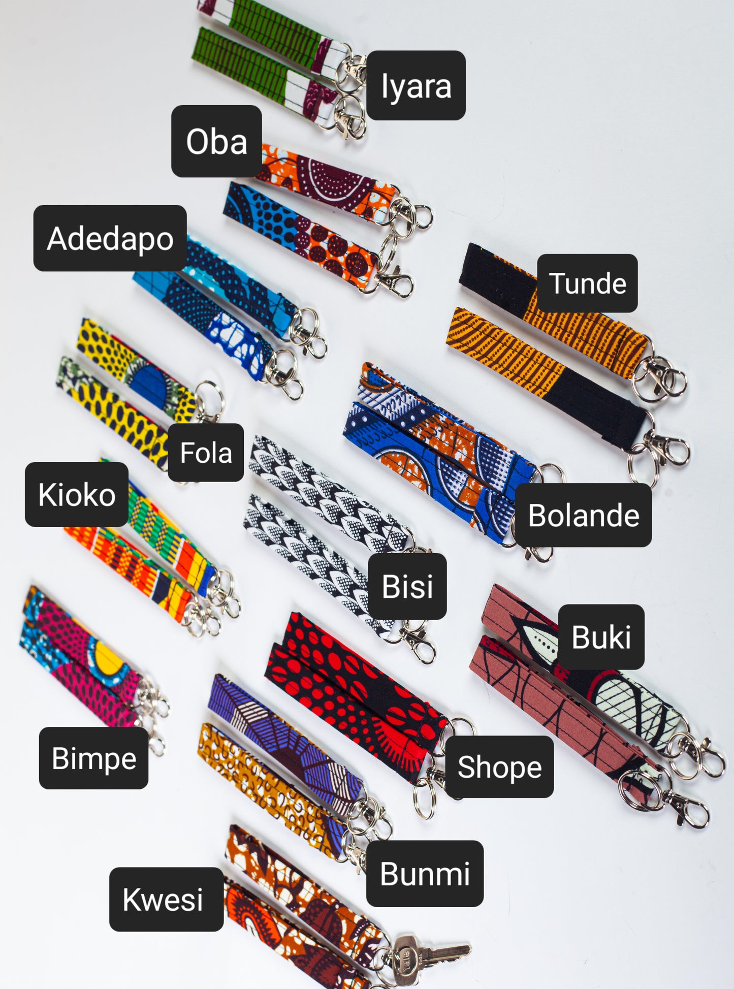 African Print Wristlet Keyring x 1 | Choose Your Print