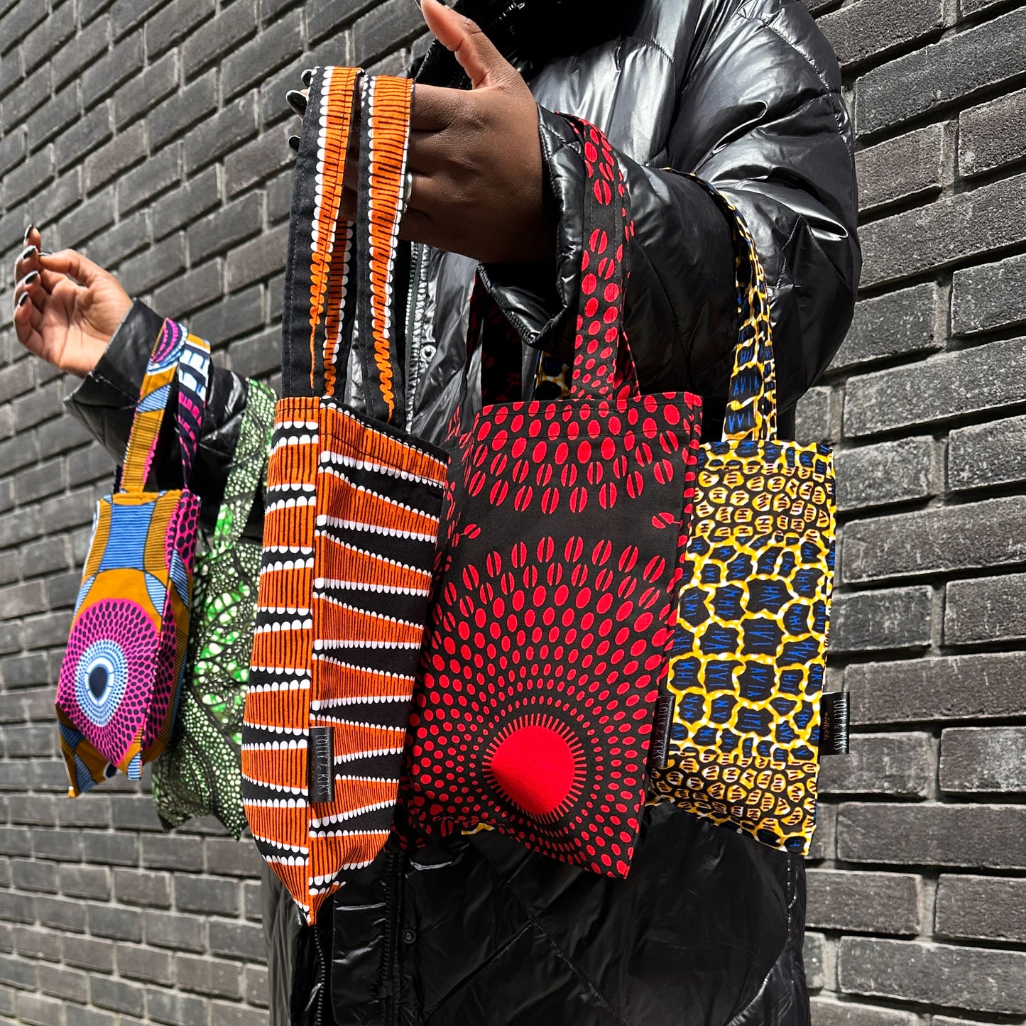 Mini African Print Tote | Green Nkechi Print