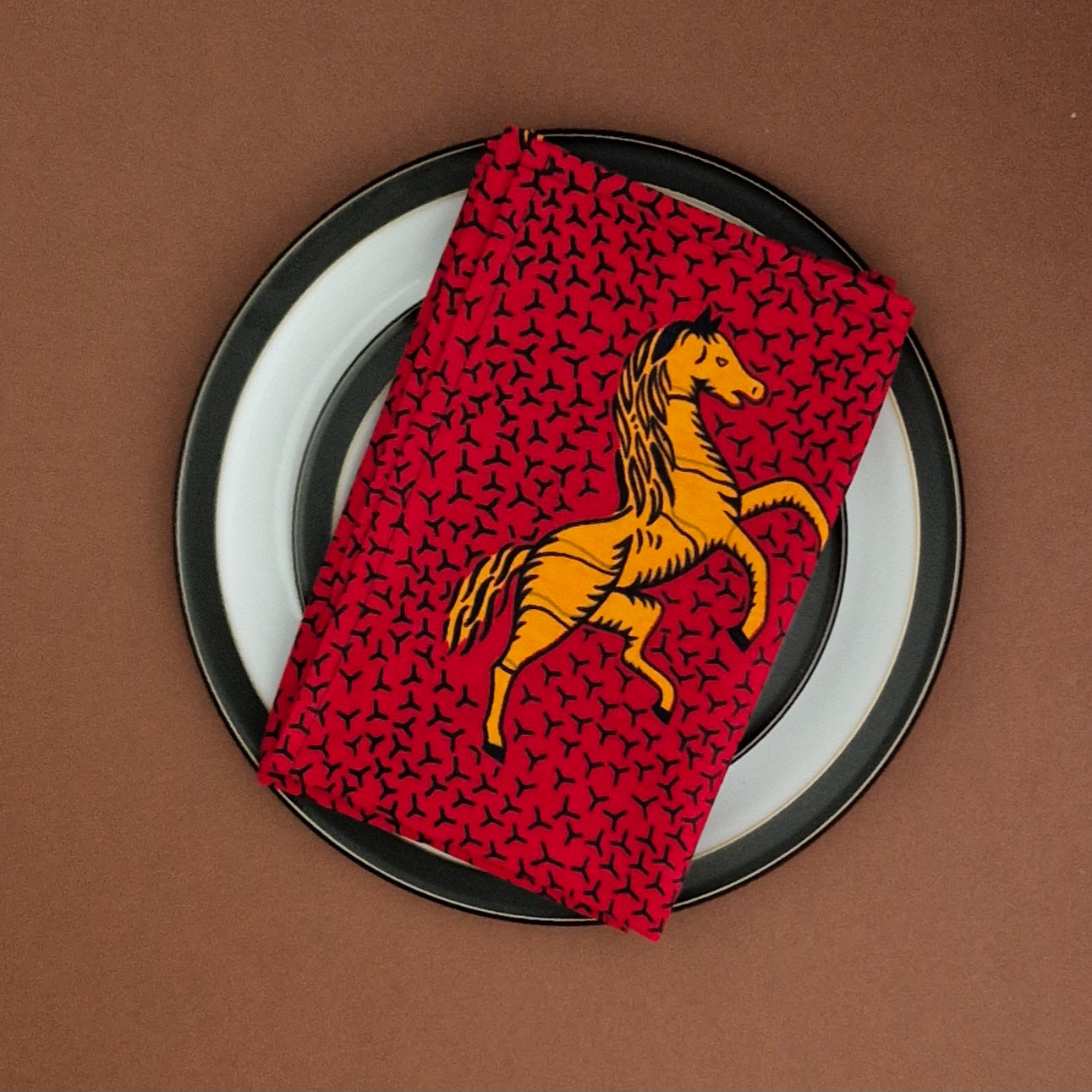 Large African Print Napkin | x1 Red Abi Print