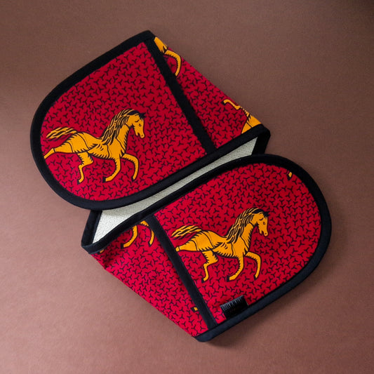 African Print Oven Gloves | Abi Horse Print