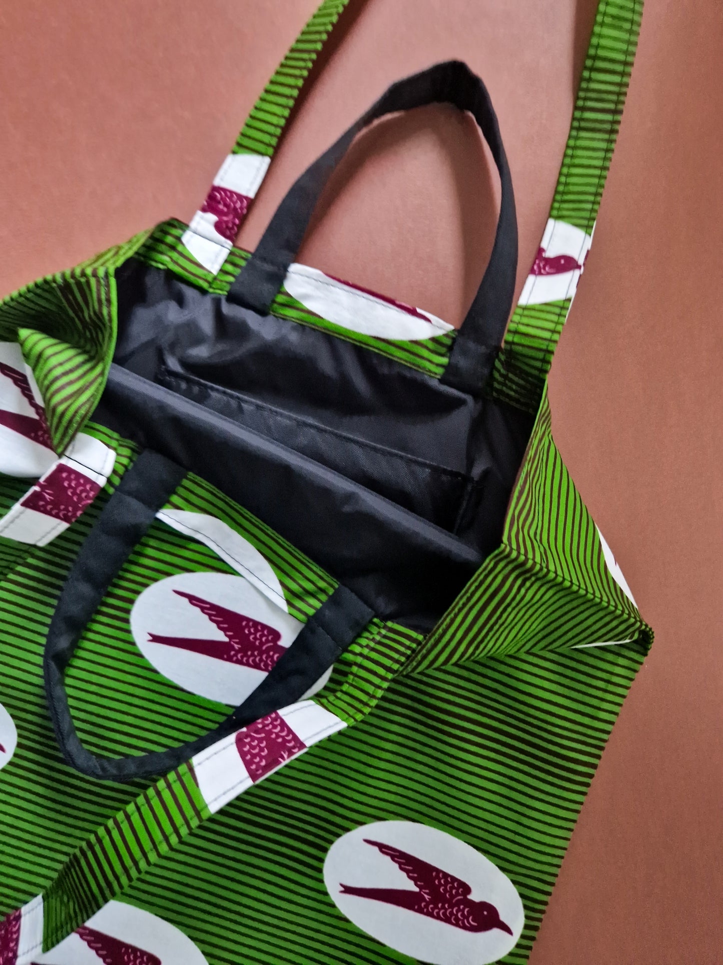 African Print Tote Bag | Iyara Green Print